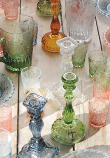 Glass candle stick from Portugal Glass candle stick from Portugal